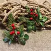 Planta Artificial de Folha de Pinheiro Acessórios de Frutas Vermelhas Decoração de Natal Caixa de Presente Decorações de Árvore de Natal Pinheiro de Natal Pequeno com Frutas Vermelhas