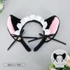 Menina artesanal lolita exposição em quadrinhos cocar laço arco acessórios empregada simulação orelha de gato headband rabo de gato terno