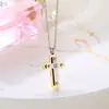 Joyería de Alta Calidad en el Mercado Transfronterizo Europeo y Americano, Elegante Collar de Acero Inoxidable con Cruz para Mujer, Collar de Acero Inoxidable de Diseñador