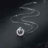 Colar com fivela de anel S925 prata de lei anel duplo digital romano pingente de diamante menina ins luxo leve corrente de pingente versátil