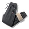 Calças Casuais Forradas de Lã para Outono e Inverno Calças de Moletom Masculinas Quentes Soltas Tamanho Grande Joggers para Homens de Meia-Idade e Idosos Calças de Pai