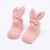 Calcetines de Bebé de Vellón Coral Coreano Muñeco Estéreo Orejas Largas Conejo Calcetines Gruesos para Dormir Calcetines de Tablero para Niños