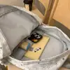 Mochila macia com gradiente estrelado amarelo limão, tema floresta, para meninas e estudantes, com sensação leve e arejada, doce e delicada, perfeita para viagens