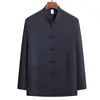 Estilo NN Pai, traje Tang fino e leve para homens de meia-idade e idosos, adequado para primavera e outono, conjunto de mangas compridas estilo chinês, novo estilo chinês para idosos
