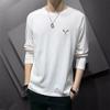 Camiseta masculina de manga comprida primavera e outono gola redonda camisa básica masculina para jovens verão jaqueta fina de outono camiseta estudantes