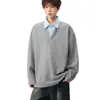 Nueva sudadera con cuello de polo para hombre, una prenda moderna y elegante para primavera y otoño, con un tacto de alta gama, corte holgado y un diseño de manga larga de estilo americano de peso pesado