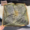 Bufanda de Seda Nueva de Primavera y Otoño Cinta para la Cabeza Accesorios para el Cabello Florales Patrón de Cachemir Versátil Temperamento Fabricante de Gama Alta Entrega al por Mayor