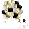 Set de Cadena de Globos Oro Negro Transfronterizo Guirnalda para Boda Cumpleaños Arco Temático Decoración Accesorios de Globos para Fiesta