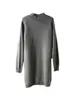 Vestido de Punto para Mujer de Cuello Medio Alto Nuevo Otoño e Invierno Camiseta Básica de Punto de Cuello Medio Suéter Holgado de Longitud Media Talla Grande Vestido de Punto