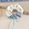 Corda de Cabelo Azul de Renda para Meninas Gravata de Cabelo Doce Gravata de Cabelo Infantil Faixa de Cabelo Elástico Faixa de Cabelo