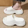 Ropa Exterior de Playa Simple Suela Gruesa Sensación Suave Pantuflas Mujer 2026 Nuevo Uso en Interiores Hogar Sandalias Antideslizantes Verano