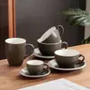 Café de Granito Xícara Única Profissional Arte com Leite Espresso Clássico Conjunto de Xícara e Pires de Café Granito Retrô