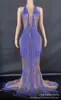 Novo Vestido Longo Sexy Sem Mangas com Franjas e Cauda, Adequado para Banquetes e Festas, Vestido Longo de Renda Transparente para Apresentações e Eventos