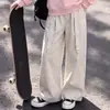 Novo Conjunto de Moda Infantil Duas Peças para Meninas Primavera e Outono Sudadora Fofa com Bordado de Coelho Calça de Pernas Largas Versátil Tamanhos Médio e Grande Tendência