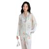 Pijama Mujer Comercio Exterior Voz Vibratoria Transmisión en Vivo Primavera y Otoño Seda de Hielo Manga Larga Pantalones Finos Coreano Ins Dormitorio Ropa de Exterior Pijama
