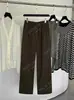 Recomendación PrincipalColección Nueva Primavera/Verano 26 de Yuran: Pantalones de Aire de Pierna Ancha Elásticos en la Cintura con Bolsillo de Parche de Mezcla de Seda-Tencel de Longitud Completa