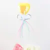 Lollipop de Lazo de Cinta Amoroso Bol de Lentejuelas Enchufe Decorativo para Pastel de Cumpleaños Adornos de Fiesta Mesa de Postres