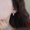 Pendientes de botón de plata S925 con perla y nácar natural, Pendientes minimalistas de alta gama, Pendientes versátiles y elegantes para mujer