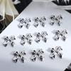 10 Bolso Metal Fita de Prata Arco Nail Art Jóias Doce Legal Tridimensional Arco Decoração Desgaste Armadura Acessórios