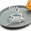 Argola de Guardanapo de Metal Galvanizado com Veado, Argola de Guardanapo Criativa para Decoração de Mesa de Hotel, Disponível em Dourado e Prata