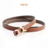 Cinto Feminino Fino com Fivela Lisa, Estilo Simples, Versátil para Vestidos e Conjuntos, Cinto para Marcar a Cintura, Cinto Fino de Couro Microfibra Dupla Face para Mulheres
