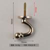 Gancho de pared para cortina de cabeza redonda, sencillo y fijo, pequeño, de aleación de zinc, con tornillo trasero.