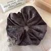 Nueva Banda para el Cabello de Gamuza de Color Puro para Otoño e Invierno para Mujer, Goma Elástica Alta para el Cabello, Banda para el Cabello con Bola, Banda para el Cabello Elegante Retro
