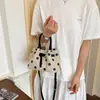 Bolsa de mão ins de bolinhas de nicho estilo coreano 2026 verão nova moda bolsa de mão retrô bolsa de ombro transversal