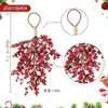 Adornos Navideños Personalizados Transfronterizos de Nuevo Producto con Bayas Rojas Cubiertas de Nieve Artificial para Decorar Rincones Acogedores y el Árbol de Navidad