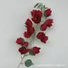 Flor roja de simulación diseño de auditorio de bodas paisajismo pared de fondo de flores artificiales decoración techo de flores camino de flores guía arreglo floral flor