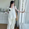 Conjunto de lunares con manga de volantes para niñas 2026 Nuevo estilo de verano para niños mayores, Conjunto coreano casual delgado estilo vacacional de dos piezas
