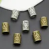 Qk114 Cuentas con Agujero Grande de Runas Vikingas Anillo para Extensión de Cabello Dreadlock DIY Caja de Juego de Accesorios de Joyería de Aleación Viene con Fotos