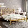 Cama de hierro forjado, engrosada y reforzada, cama de princesa simple y moderna, popular en línea, cama doble de 1.8 m, cama de estructura de hierro individual nórdica de 1 m