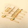 Brincos de Argola Europeus e Americanos Transfronteiriços com Borlas de Zircônia, Design Elegante, Corrente Oval, Brincos de Aço Inoxidável Banhados a Ouro 18K