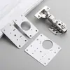 Pieza de Reparación de Bisagra de Puerta de Gabinete de Acero Inoxidable Herramienta de Reparación de Bisagra de Mueble Plato de Fijación Placa de Instalación de Bisagra Junta