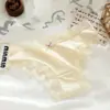 7A Antibacteriano Estilo Desejo Puro Renda Sexy Acabamento Feminino Fluido Cetim Tentador Toque Nude Respirável Calcinha Feminina