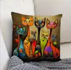 Funda de Almohada de Gato Temu Jugando con Teléfono Móvil Linda Estampada Decoración para Sofá del Hogar Funda de Cojín Funda de Almohada de Cama Venta al por Mayor