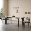 Juego de Mesa y Sillas de Comedor de Madera Maciza Pizarra para Sala de Estar, Diseño Minimalista Moderno, Resistente a Rayones, Adecuado para Varios Tamaños de Hogares, Mesa de Comedor Rectangular