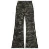 Jeans de Trabajo Acampanados de Tiro Bajo Naranja Infantil # para Mujer, Corte Delgado, Diseño de Bolsillo Trasero con Solapa, Pantalones Versátiles de Largo Completo