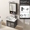 Gabinete de baño de aluminio espacial para espacios pequeños, combinación de gabinete para lavabo de baño con lavabo integrado de cerámica, inodoro impermeable