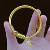 Joyería de Oro Aluvial Pulsera de Loto para Mujer Nicho de Loto Pez Tubo Pulsera Antigua de Empuje y Tirón Pulsera de Imitación de Oro Joyería al por Mayor