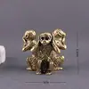 Latão Criativo Três Macacos Não Veem Não Ouvem Latão Decoração de Animal de Estimação para Chá de Mesa Doméstica Ornamento de Objetos Antigos Retrô