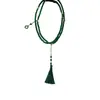 Novo Colar Longo Feminino de Pérolas com Pingente de Fivela de Jade Chinês e Borla, Luxo Leve Elegante para Suéter