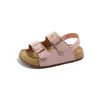 Sandalias casuales de colores de caramelo, estilo nuevo de verano para niñas pequeñas, suela suave, moda para bebé, doble velcro, zapatos tipo Birkenstock, modernos