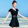 Traje de Baño Nuevo 2025 para Mujer, Estilo Hada Conservador, Cubre Vientre, Look Adelgazante, Traje de Baño Entero para Aguas Termales de Verano, Moda Conservadora con Falda