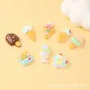 Verano Brillante Helado Resina DIY Pegamento Cremoso Pasador Imán para Nevera Funda de Teléfono Hebilla de Zapato Parche de Material Hecho a Mano