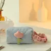 Bolsa de Cosméticos de Pana, Neceser Lindo y Elegante con Flores de Tulipan, Bolsa de Cosméticos Portátil de Gran Capacidad para Salidas