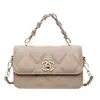 Bolso Cuadrado Pequeño Acolchado con Cadena Estilo Chanel, Bolso de Mano de Lujo Ligero a la Moda, Bolso Cruzado de Hombro Versátil y Elegante de Nicho