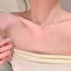 Minimalista Brillante Cadena Lujo Ligero Moda de Alta Gama Versátil Cadena para Clavícula Collar en Capas Elegante Gargantilla para Mujer