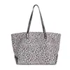 Bolso de mano con estampado de leopardo estilo coreano ins, elegante bolsa de lona de un solo hombro para estudiantes, bolso de hombro casual y versátil